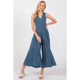 SURPLICE SLEEVELESS WIDE LEG JUMPSUIT - VJU17277
