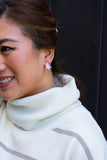 Christmas Tree Studs - Light Pink Sparkle // Holiday Earrings