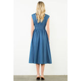 Sleeveless Denim Smocked Waist Dress