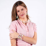 Jenna Chain Link Beaded Necklace Ivory Wholesale