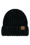 C.C Solid Color Fuzzy Beanie: White