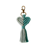 VDay Macrame Heart Two Toned Tassel Keychain