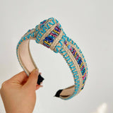 Boho Mixed Woven Embellished Rattan Knot Headband