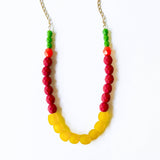 Multicolor Recycled African Glass And Mixed Bead Necklace
