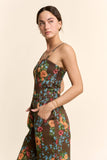 FLORAL JUMPSUIT SPAGHETTI STRAPS SQUARE NECKLINE