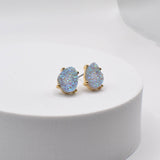 Druzy Sparkly Stone Crystals Stud Earrings