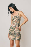 Toile Print Square Neck Mini Dress
