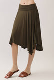 SOLID HANDKERCHIEF HEMLINE SKIRT - VGS800023