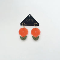 Botanical-Inspired Lightweight Acrylic Earring: Petite Poppy