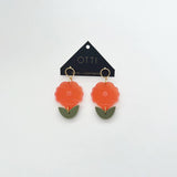 Botanical-Inspired Lightweight Acrylic Earring: Petite Poppy