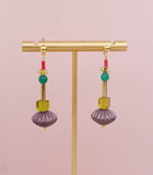 Purple Fluted Dangle Earrings