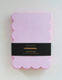 Scalloped Shaped Notepad | Lilac + Hot Pink Edge