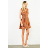 Polka Dot Zipper Midi Dress