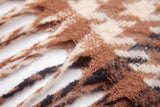 Soft Two Tone Houndstooth Chunky Fleece Oblong Tassel Scarf