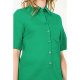 Short Sleeve Collared Button Dress