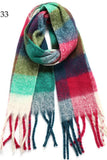 Chunky Oblong Plaid Multi Color Brushed Scarf (18 colors)
