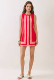 CD06979-Bold Contrast Stripe Sleeveless Mini Dress