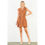 Polka Dot Zipper Midi Dress