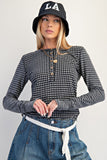 Thermal Mix Button Front Henley Top- Two Color Variants Available