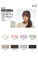 C.C All Over Clear Sequin Headwrap: Pink