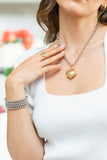 Two-Tone Bubble Heart Statement Necklace