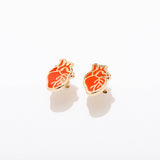 Anatomical Heart Enamel Stud Earrings