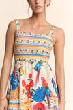 SQUARE NECK STRAPPY MIDI SUNDRESS TIERED SKIRT