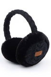 C.C Cable Knit Fur Earmuff Warmer: Light Gray