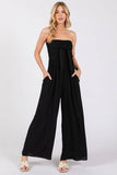 Front Tie Tank Top Wide Leg Jumpsuit - VNJU60417