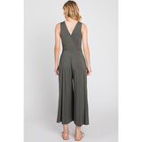 SURPLICE SLEEVELESS WIDE LEG JUMPSUIT - VJU17277