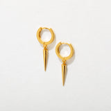 Spike Drop Huggie Hoops - 18K Gold Plated or Sterling Silver
