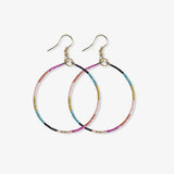 Kelly Color Block Beaded Hoop Earrings Muted Rainbow Wholesale