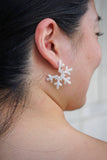 Snowflake Hoops - Cream // Christmas, Holiday, Jewelry, Earrings