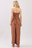 Front Tie Tank Top Wide Leg Jumpsuit - VNJU60417