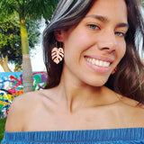 Monstera Hoop Earrings