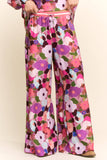 DP67057-FLORAL PRINT WIDE-LEG PANTS WITH DRAWSTRING WAIST