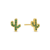 Green Pave Cactus On Velvet Gift Tag