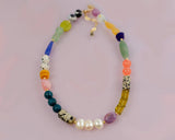 Multi Colored Colored Pearl Beaded Necklace