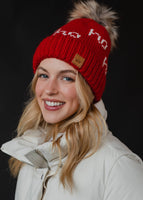 Red & White Ho Ho Ho Pom Hat