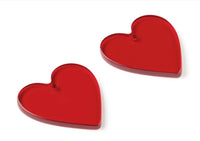 Acrylic Heart Valentines Day Earrings: Black