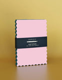 Mini Wave Shaped Notepad | Pink + Evergreen Edge