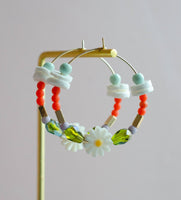 Daisy Beaded Hoops