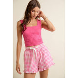 FLORAL JACQUARD SEAMLESS TANK TOP
