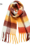 Chunky Oblong Plaid Multi Color Brushed Scarf (18 colors)