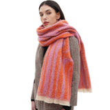 Soft Chunky Abstract/Geometric Lines Fleece Scarf (8 colors)