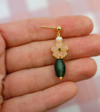 Pearl Gemstone Dangle Earrings