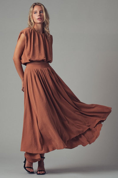 Boho maxi flowy dress set