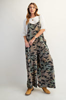 Camouflage Printed Washed Jumpsuit