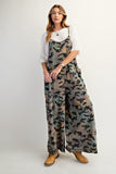 Camouflage Printed Washed Jumpsuit