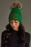 Green Merry & Bright Knit Pom Hat
